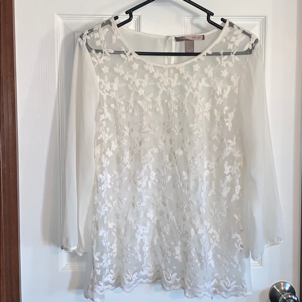Women’s White Forever 21 Contemporary Lace Blouse